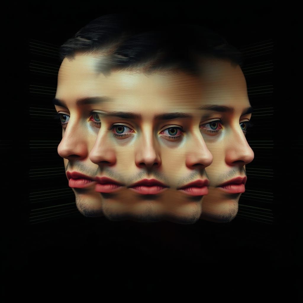 Surreal Multiple Exposure Portrait with Visual Interference
