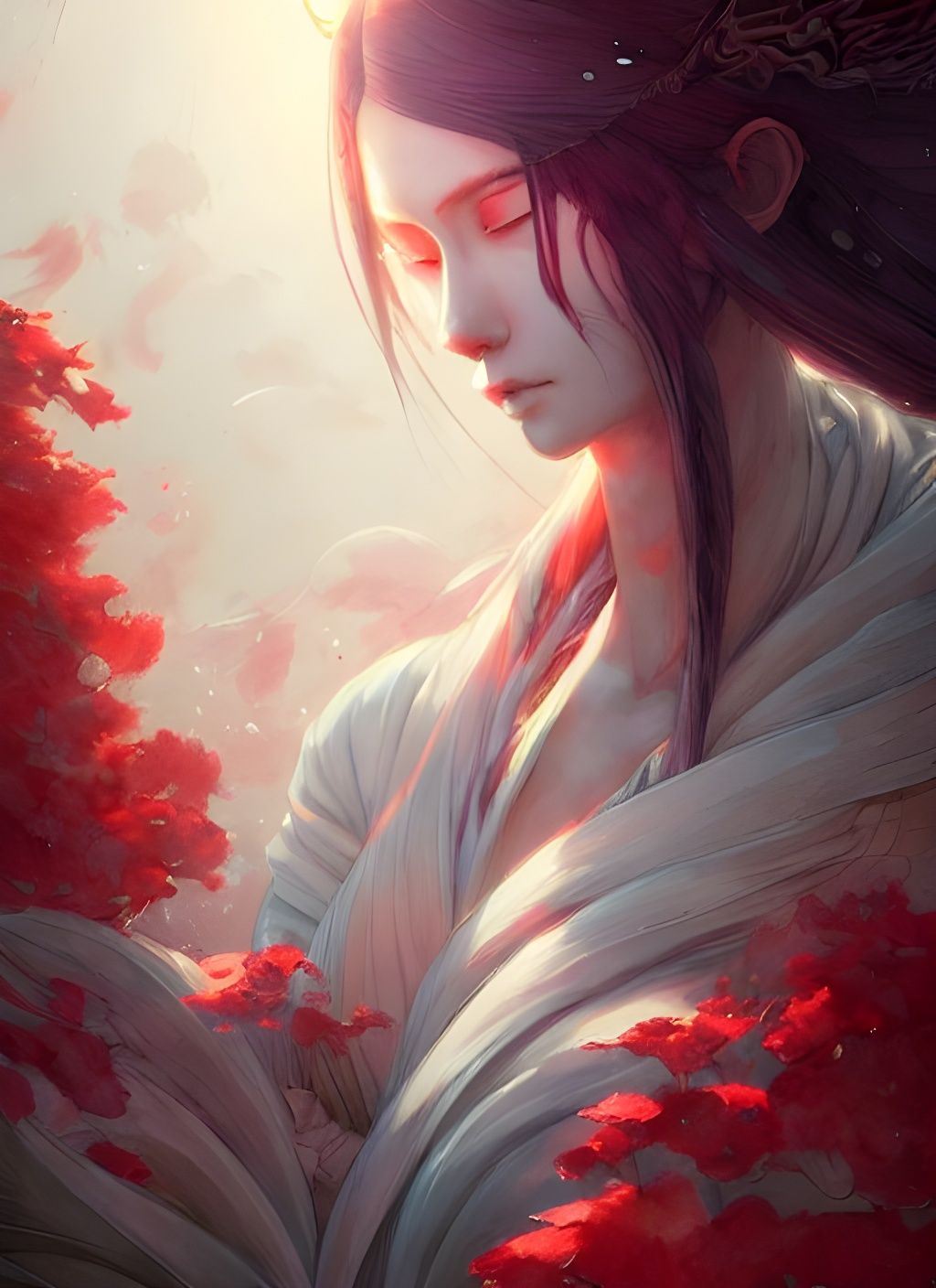 Amaterasu-Ōmikami: Digital Art in Scenic Fantasy Style