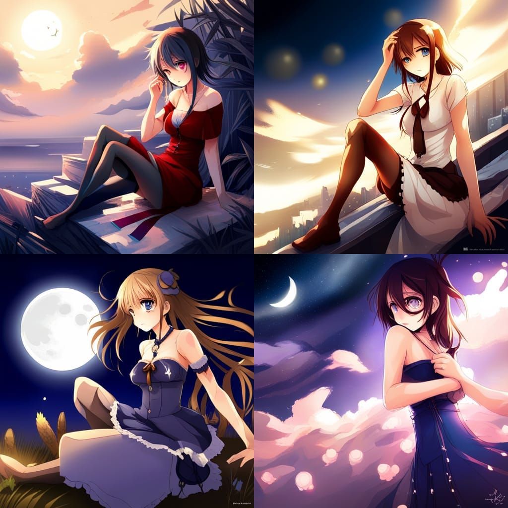 Melancholy Reflection: Anime-Style Digital Art