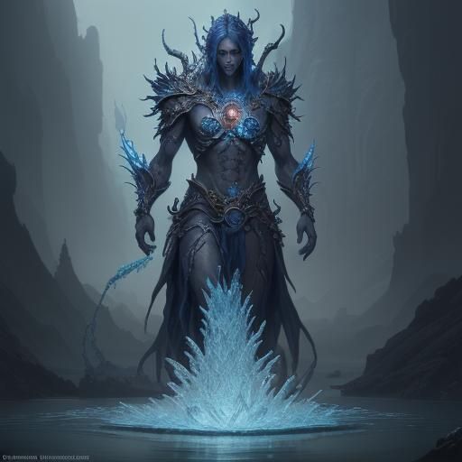 Detailed Matte Painting of a Water God