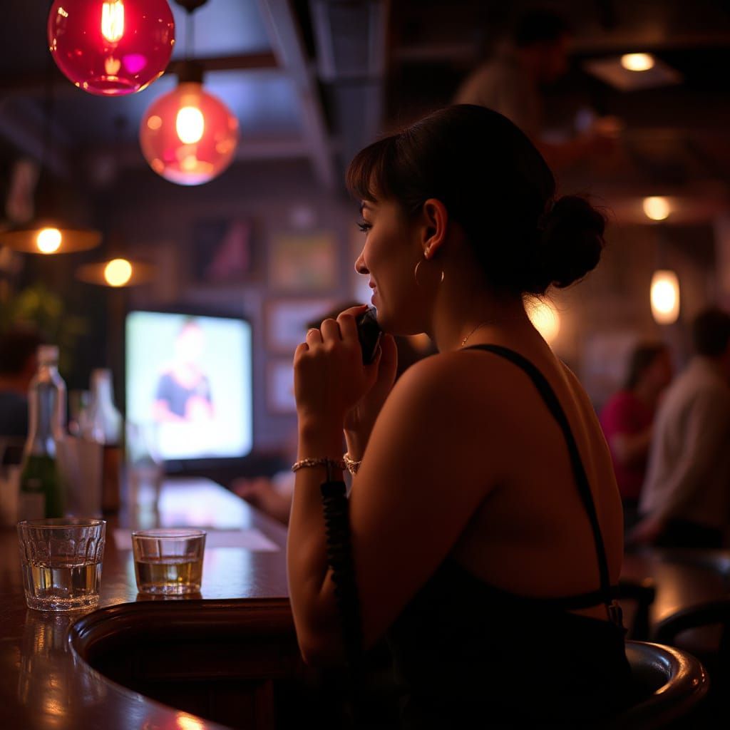 4. In a noisy bar in Avalon, I tried to call you. But on a m...