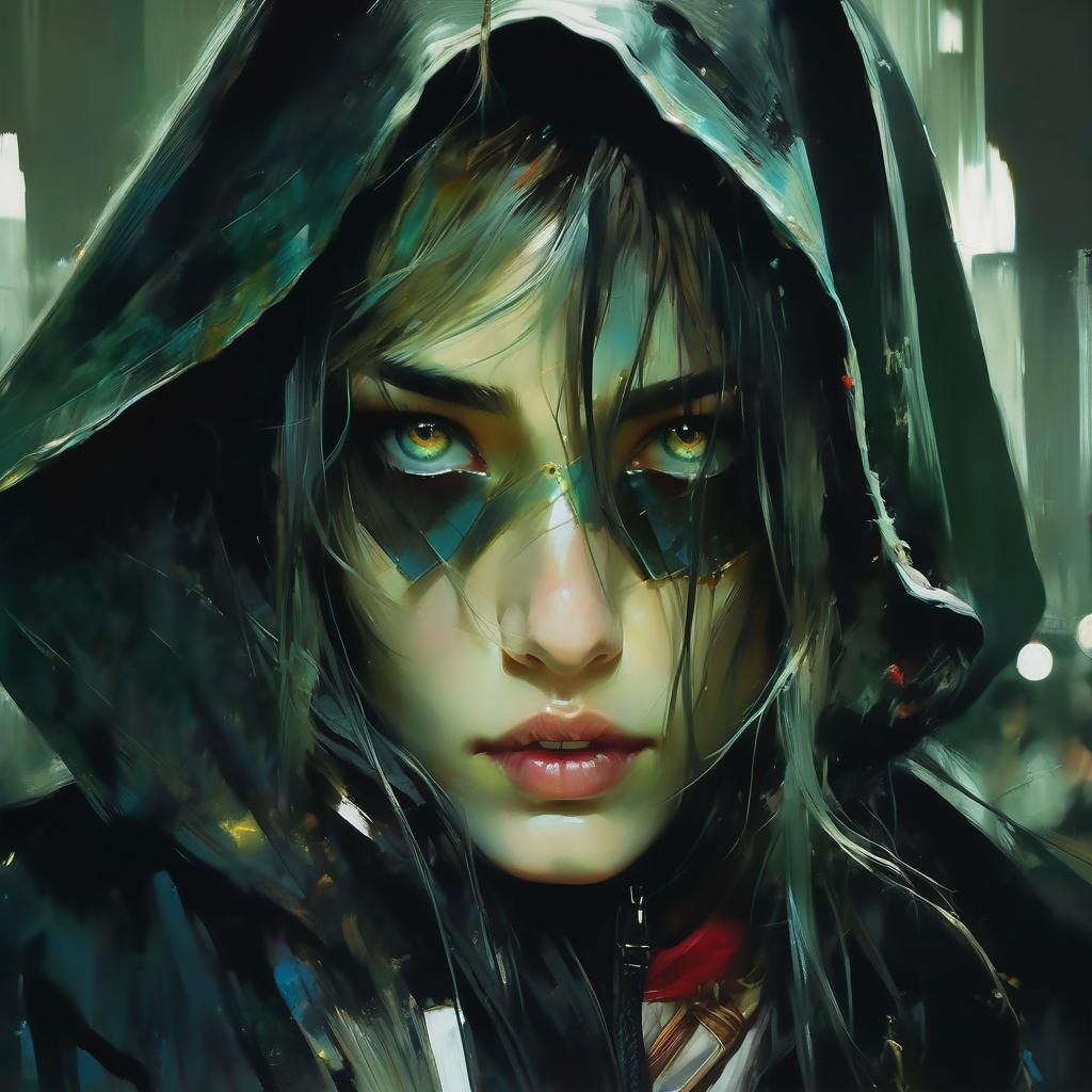 Modern Grim Reaper Portrait in Hyperrealistic Style