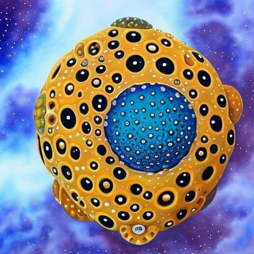 Fantasy Spheroid with Trypophobic Texture