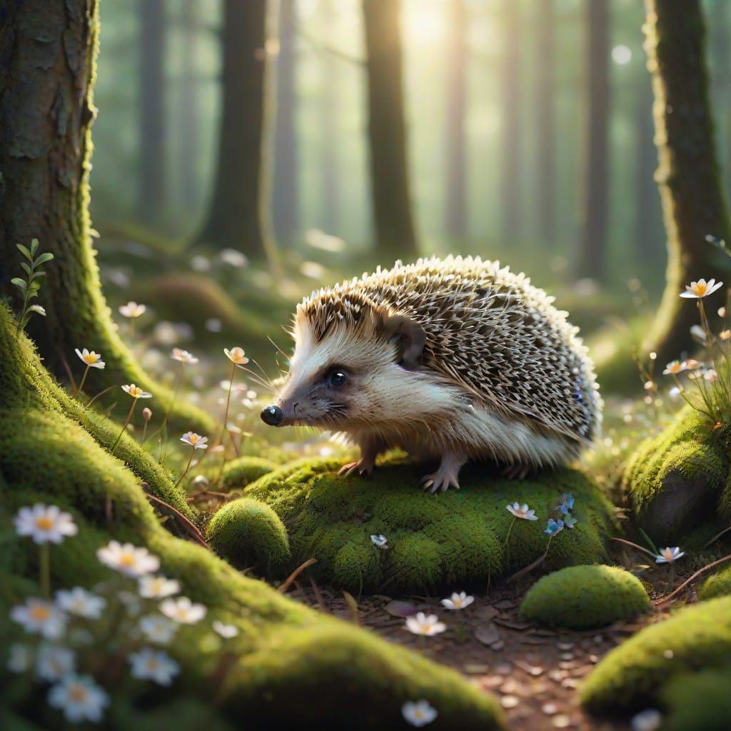 Whimsical Forest Scene in Earthy Tones