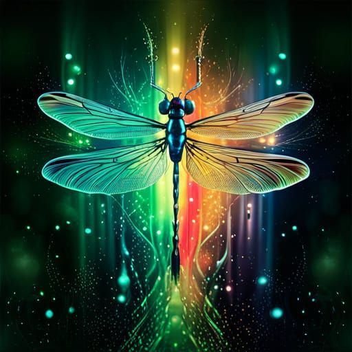 Glass Dragonfly Smoking with Cosmic Energy