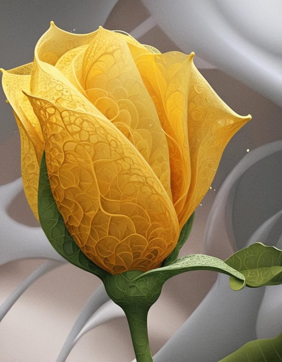 Abstract Vector Fractal with Zentangle Patterns