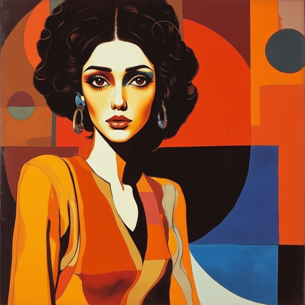 Psychedelic Expressionist Portrait in Klimt Pop Art Style