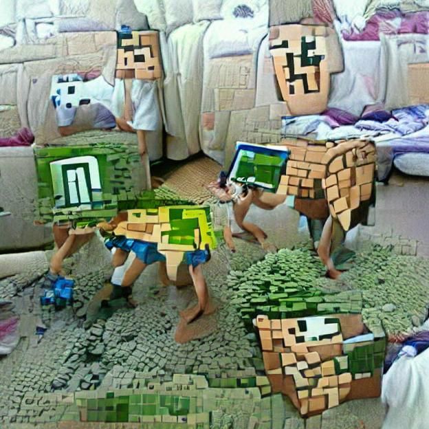 Voxel Landscape in Minecraft Style
