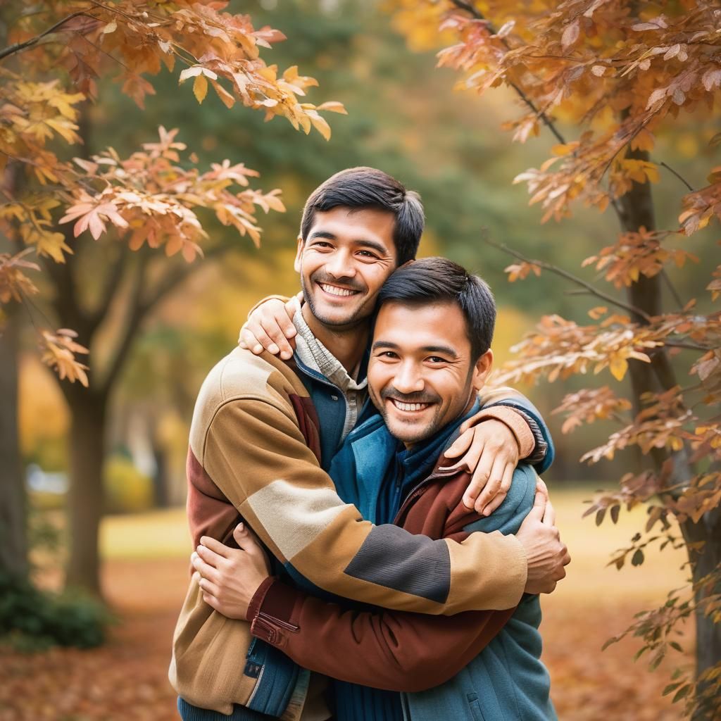 Heartwarming Family Reunion Portrait with Warm Lighting