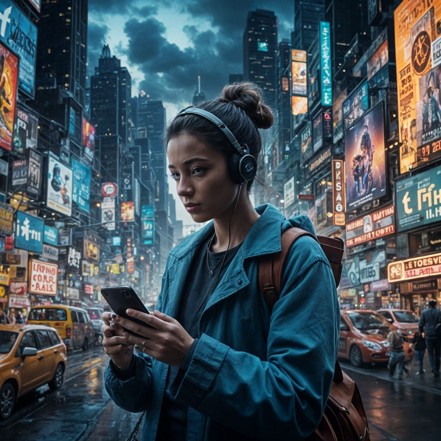 Epic Digital Cityscape in a Maximalist Style