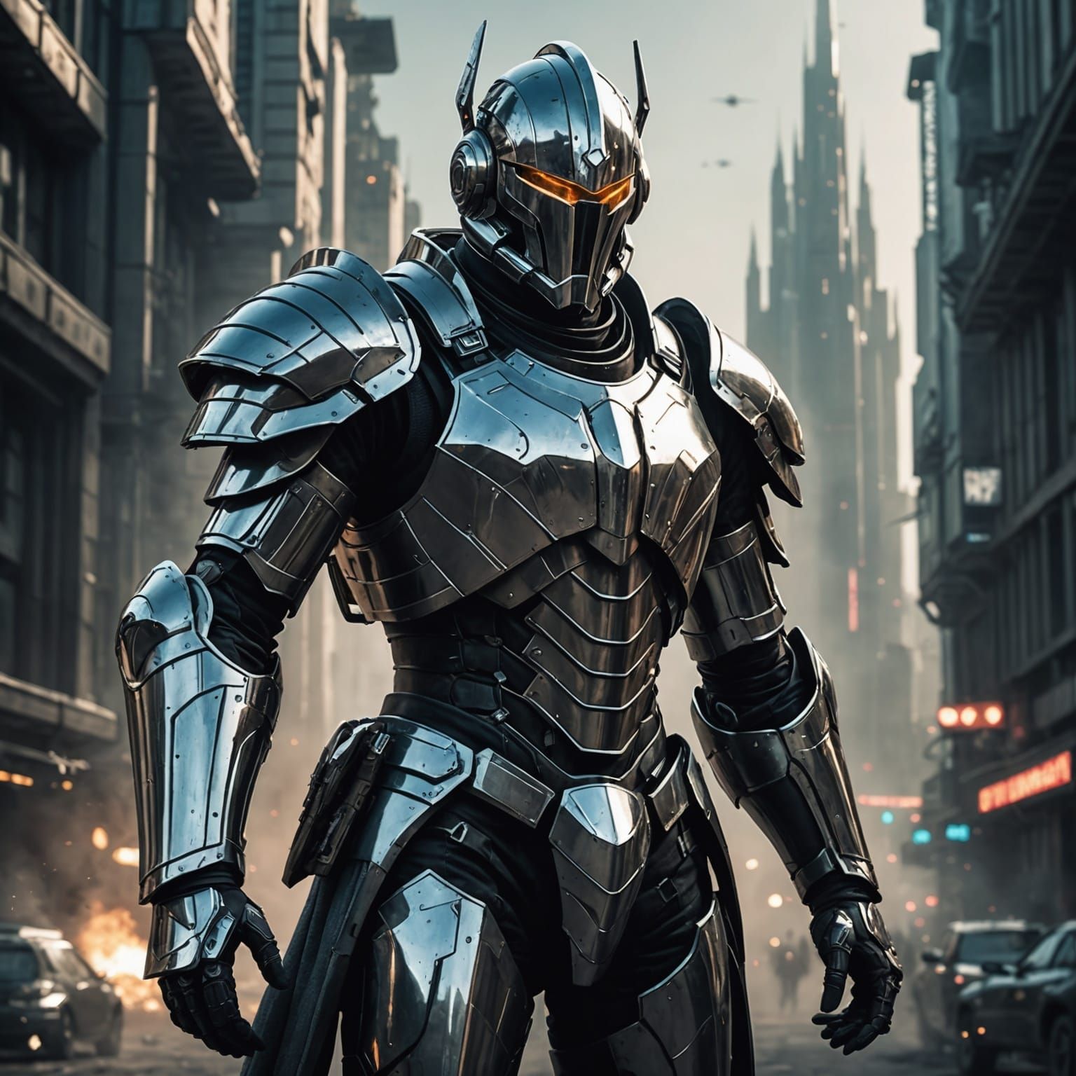 Futuristic Sci-Fi Knight in Shining Armor