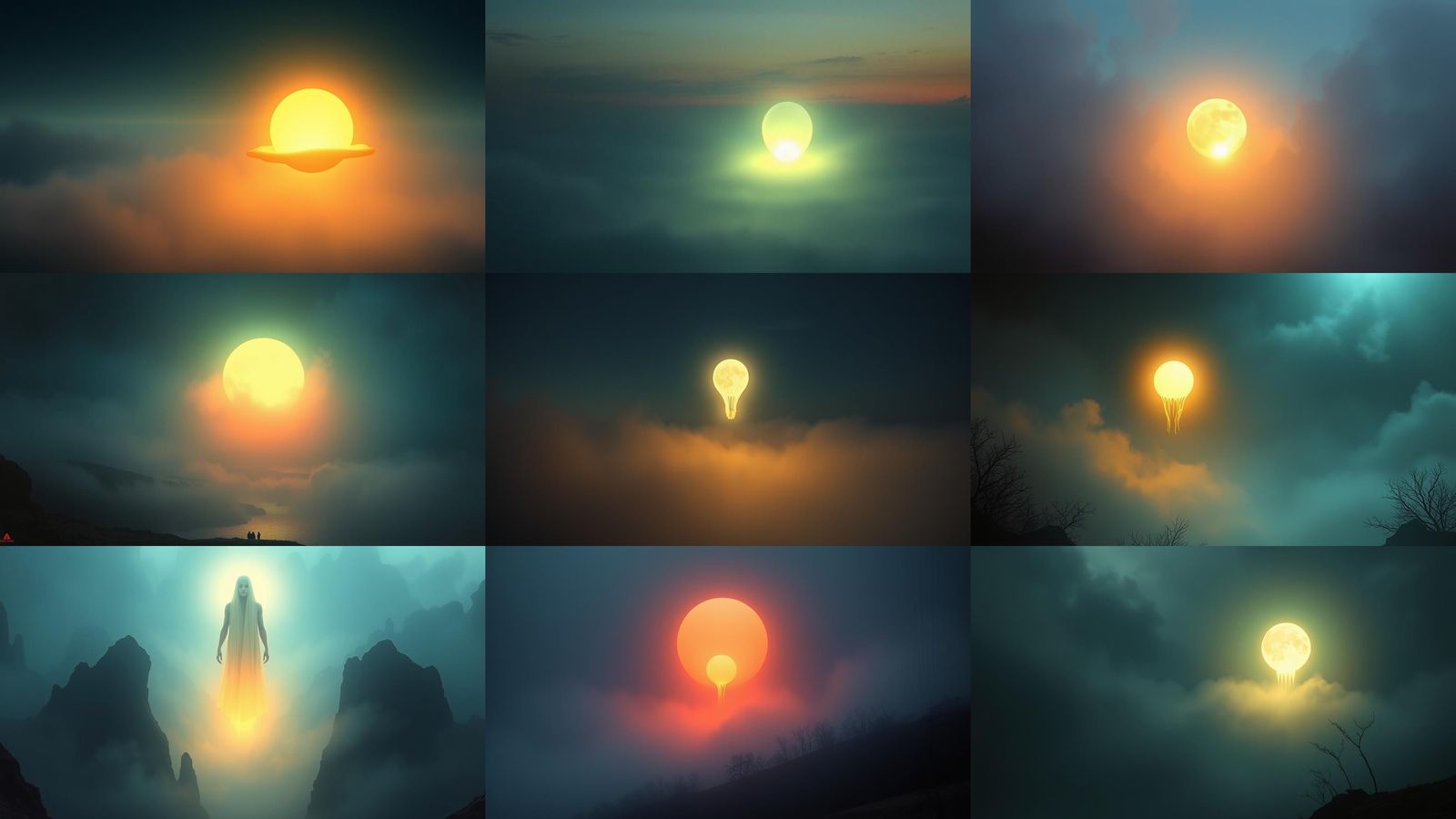 Ethereal Glowing Entity in Surreal Landscape