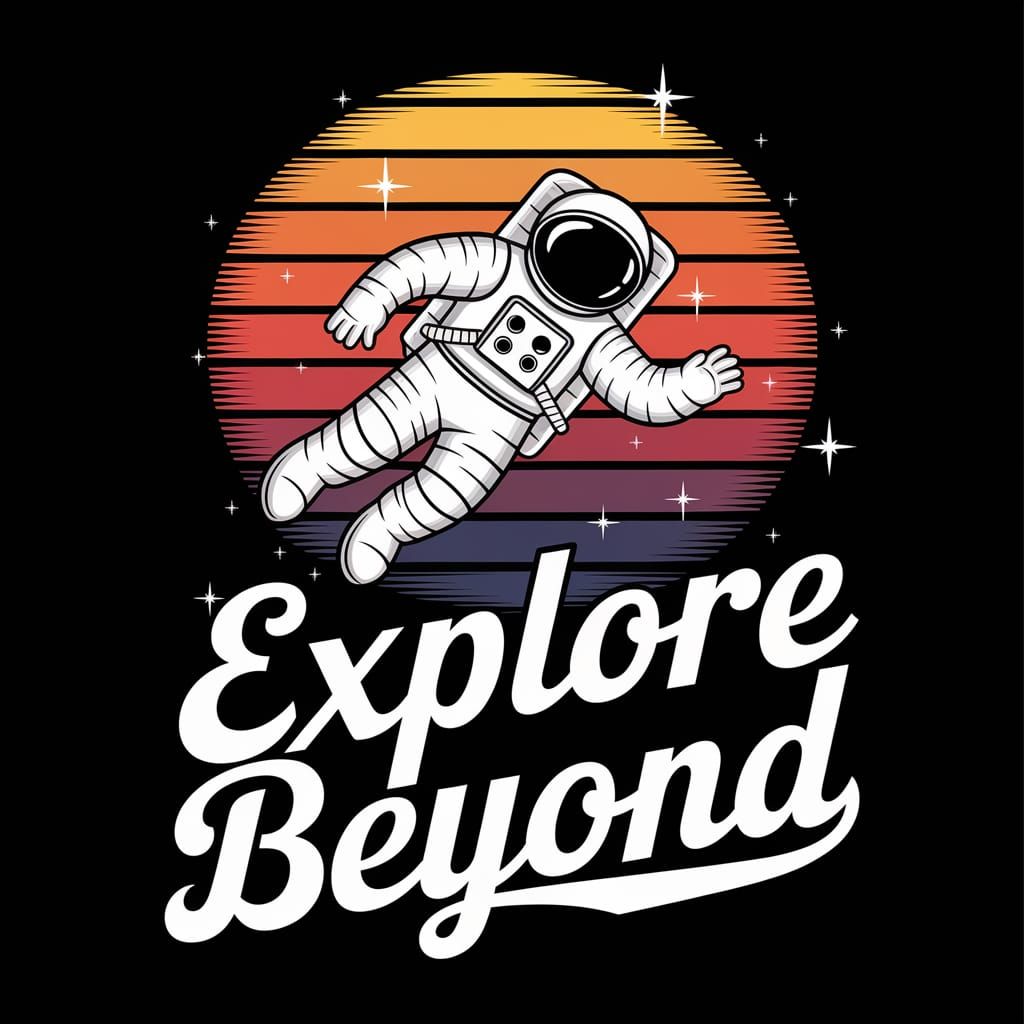 Bold Astronaut in Deep Space with Shimmering Stars and Vinta...