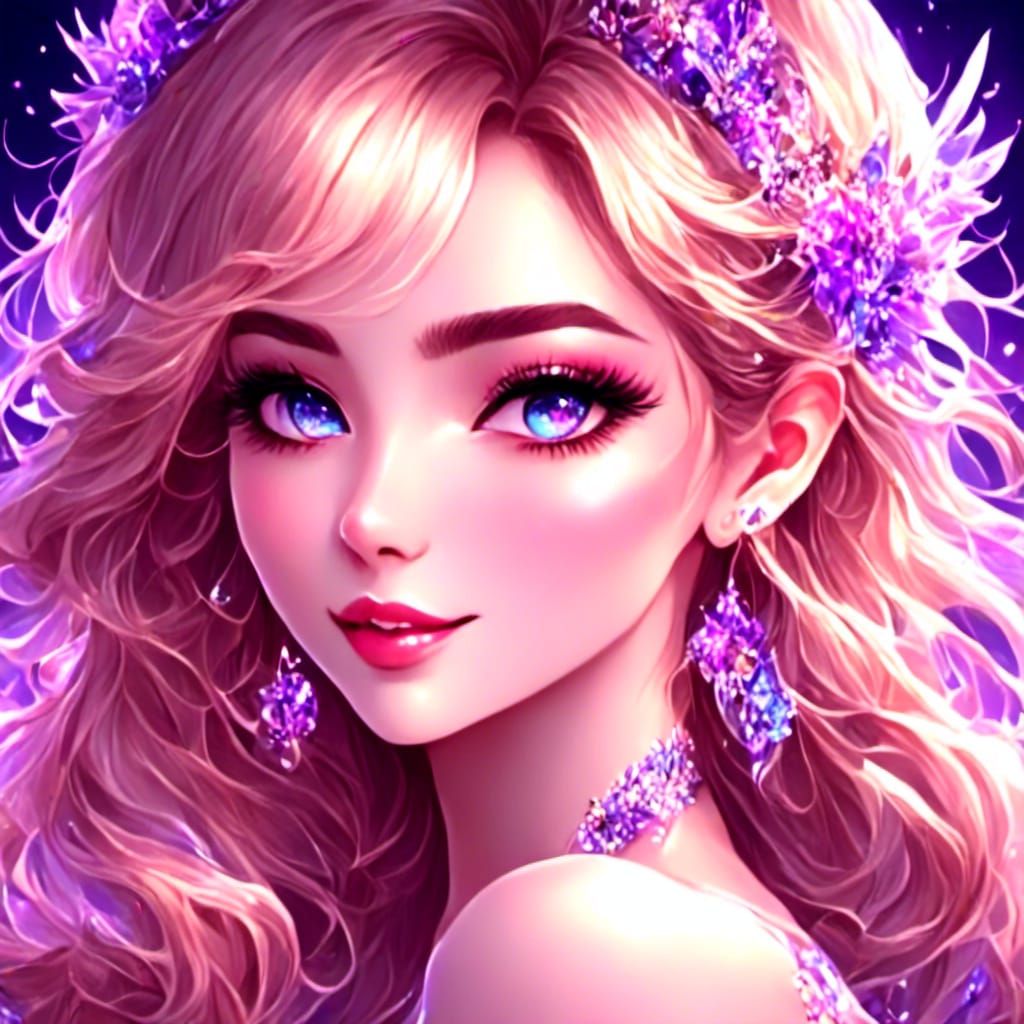 Sweet Pixie with Big Eyes in Unreal Style