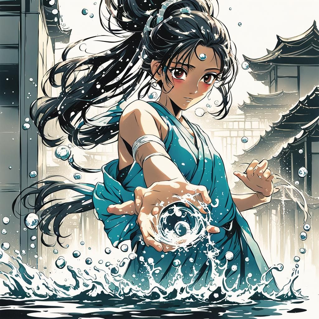 South Asian Girl Playing: Manga-Inspired Anime Art