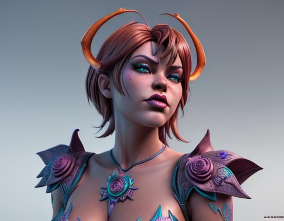 Rumble Roses Character in Hyperrealistic 3D Comic Art