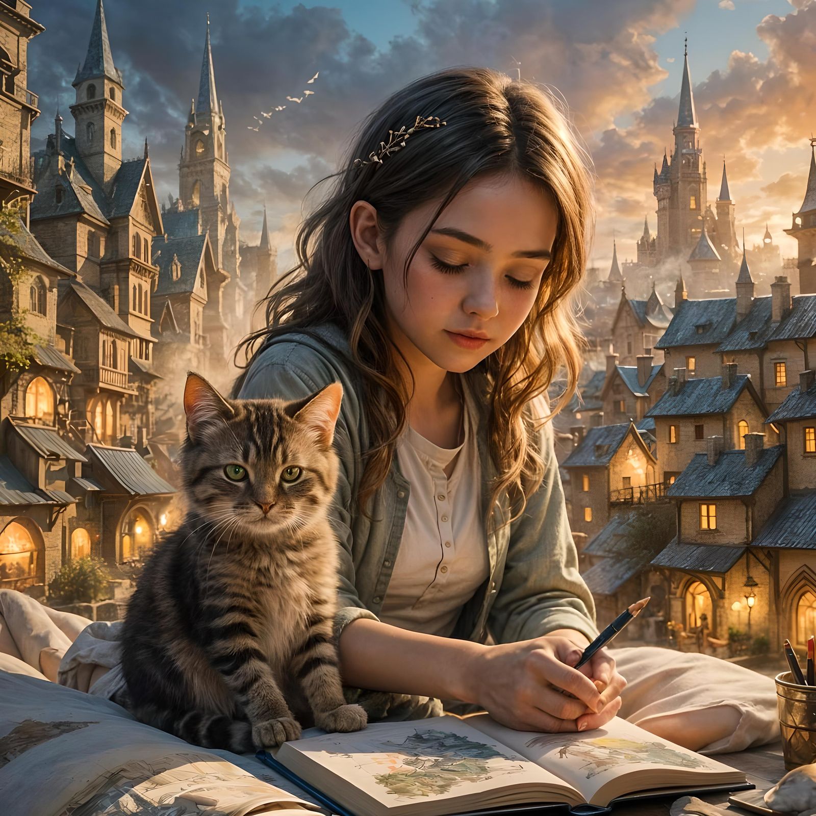 Magical Sketchbook City Transforms into Mist