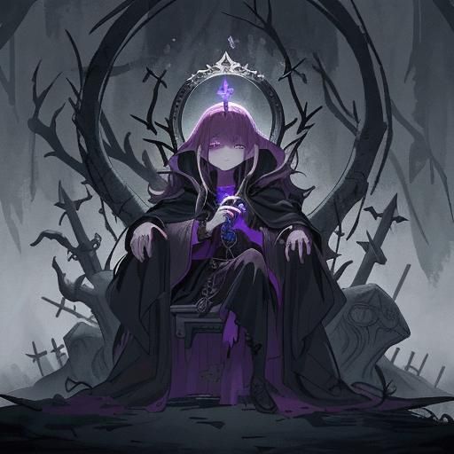 Elf Tentacle Mage on Throne: Dark Fantasy Illustration