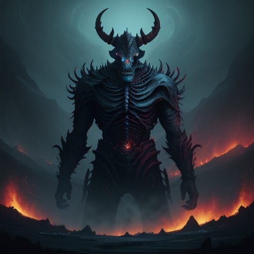 Menacing Smoke Elemental in Dark Fantasy Style