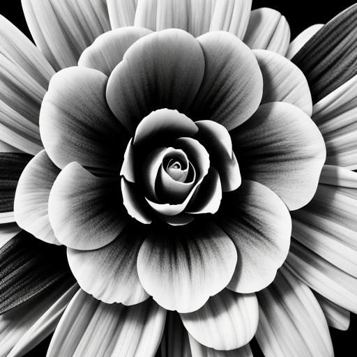 Monochrome Floral Portrait: Black and White Beauty