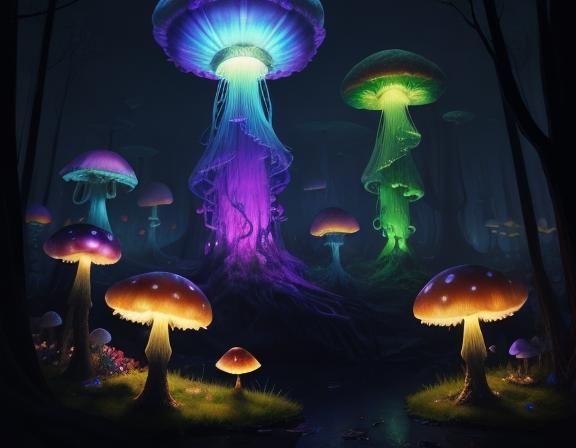 Jellyfish Float Through Toadstool Forest: Beatrix Potter Sty...