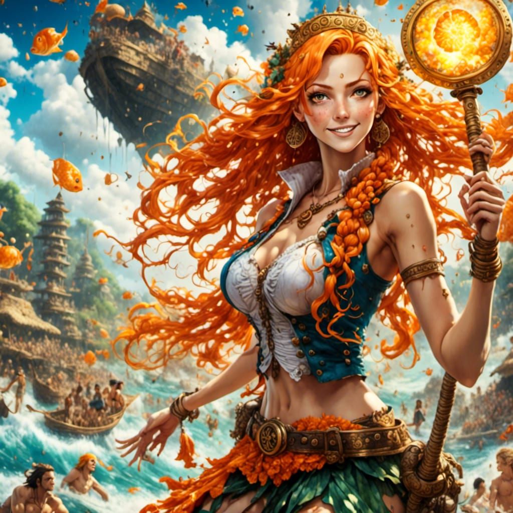 Nami from One Piece with Staff