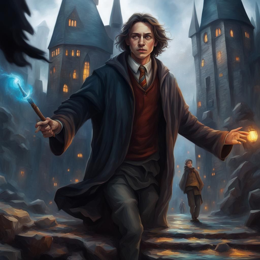 Hyperrealistic Hogwarts Concept Art with Splash Art Style