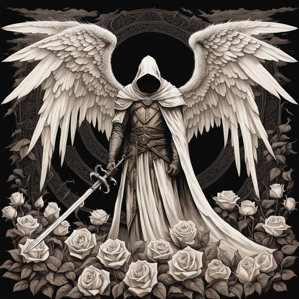 Grimdark Fallen Angel in Gothic Setting