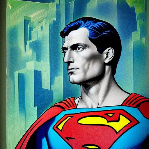 Superman in 4D Space: Hyperdetailed Aurora Art