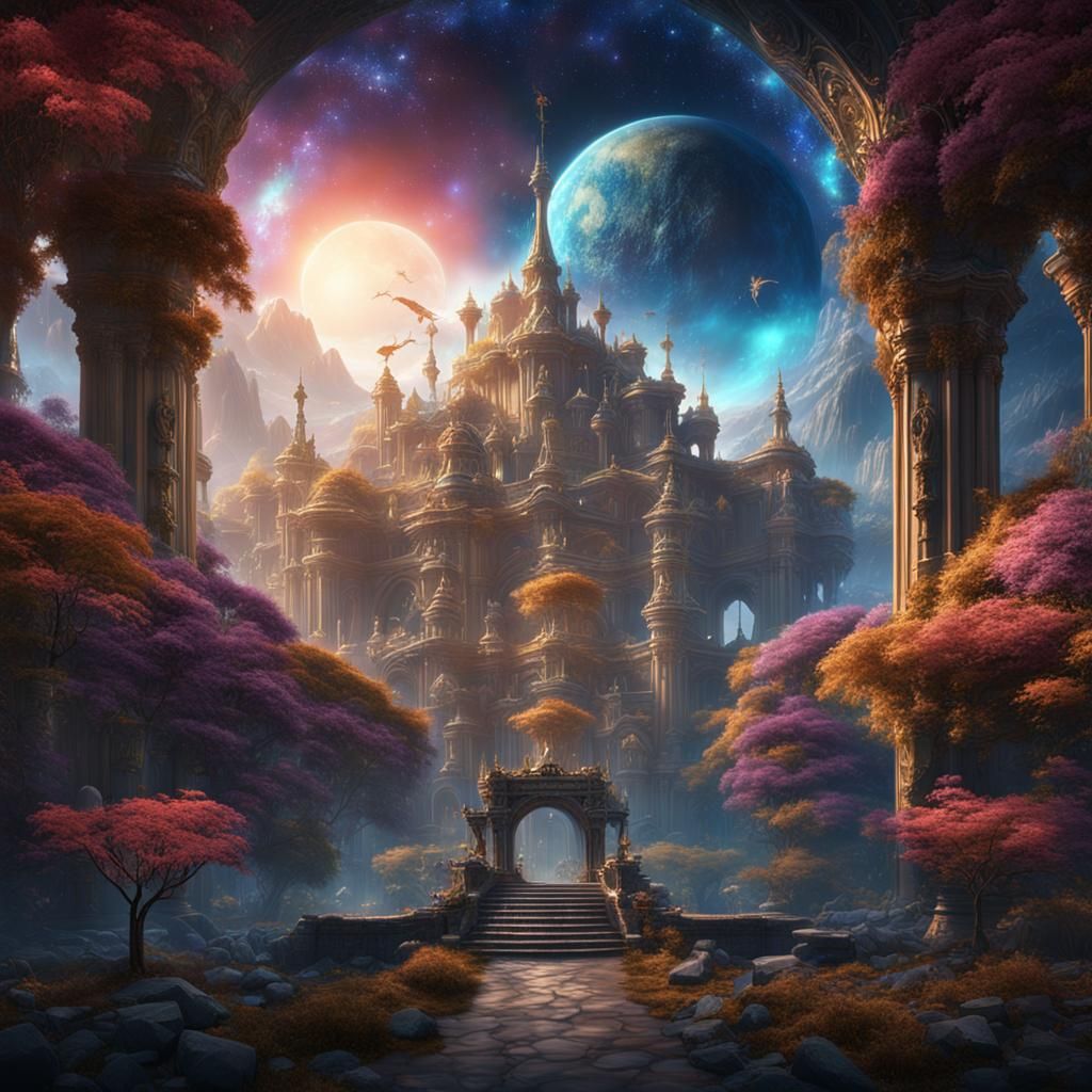 Fantasy Fairy Goddess in Space Art