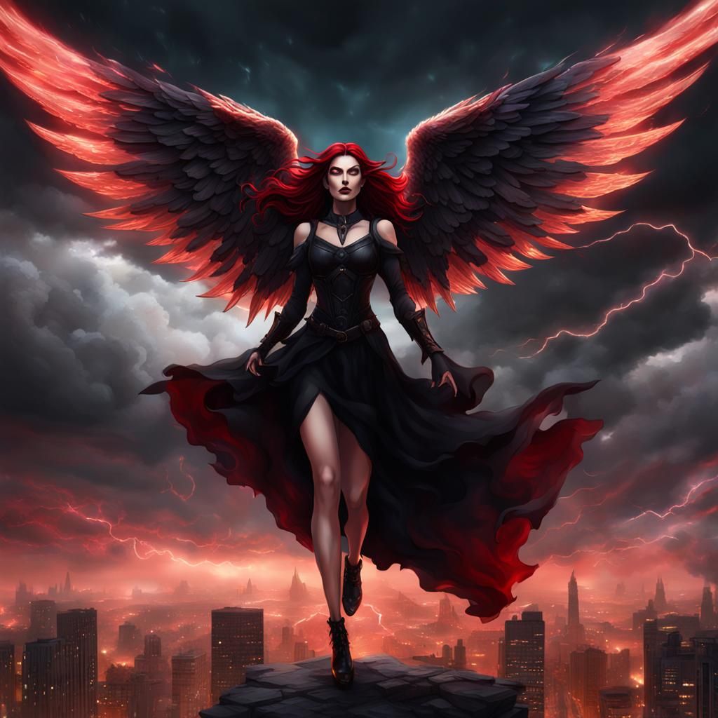 Angel in Stormy Sky Fantasy Concept Art