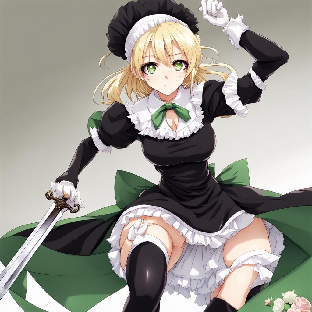 Anime Maid Warrior with Sword