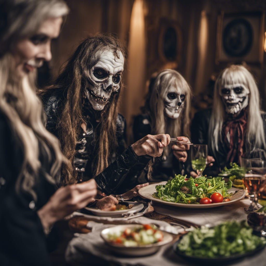Ghoulish Dinner Party Captured in Sharp Focus