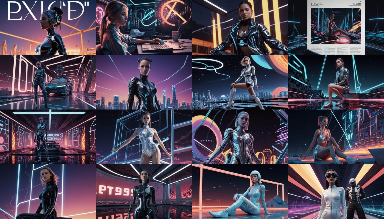 Y2K Editorial Spread with Futuristic Fashion