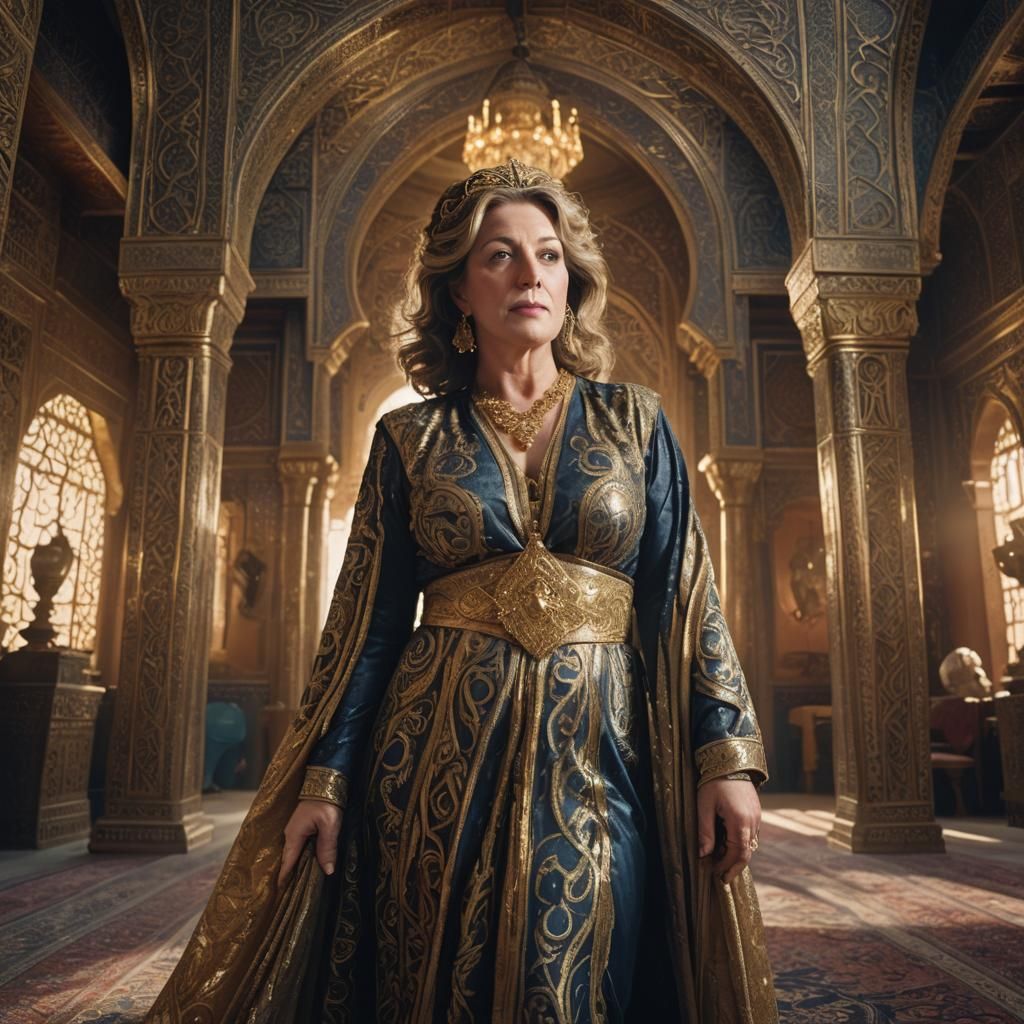 Opulent Arabian Nights Portrait in Lavish Palace