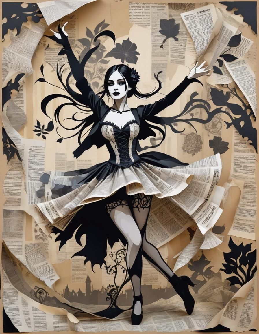 Most beautiful attractive Gothic  as dancer , work environme...