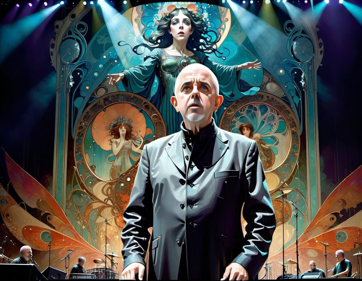 Peter Gabriel Concert as Art Nouveau Painting