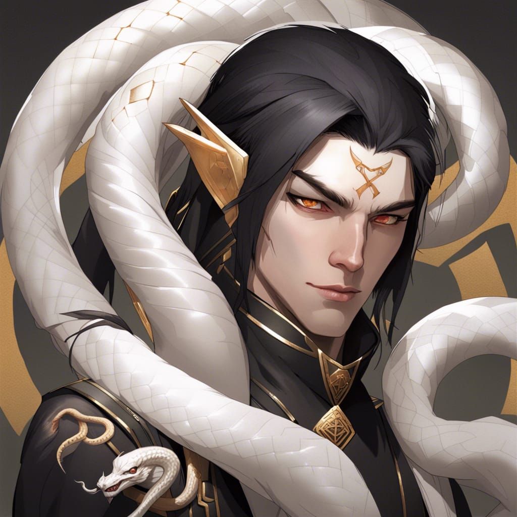 Yuan-Ti Aberrant Sorcerer Portrait in Hyperdetailed Style