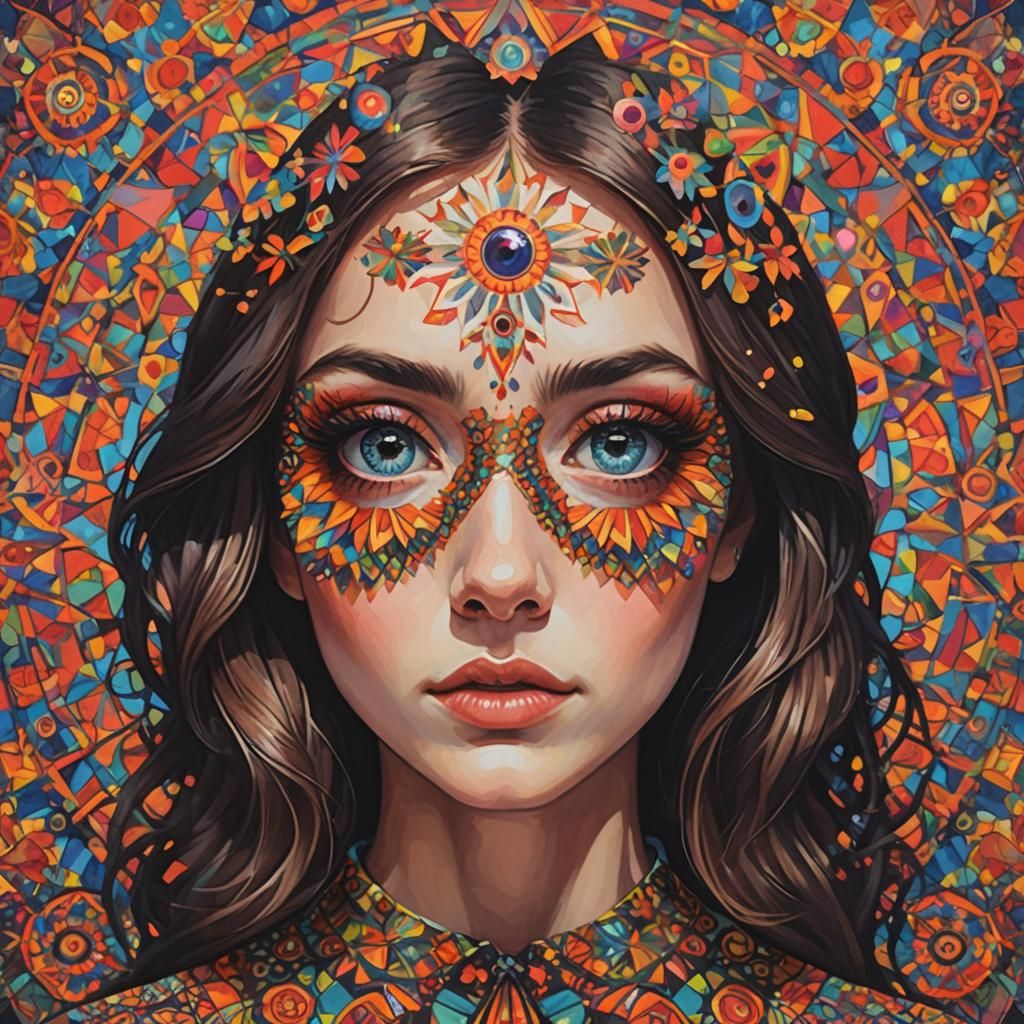 Girl with Kaleidoscope Eyes: A Mesmerizing Portrait
