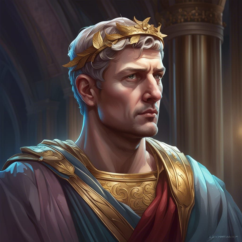 Constantine the Great Portrait in Art Nouveau Style