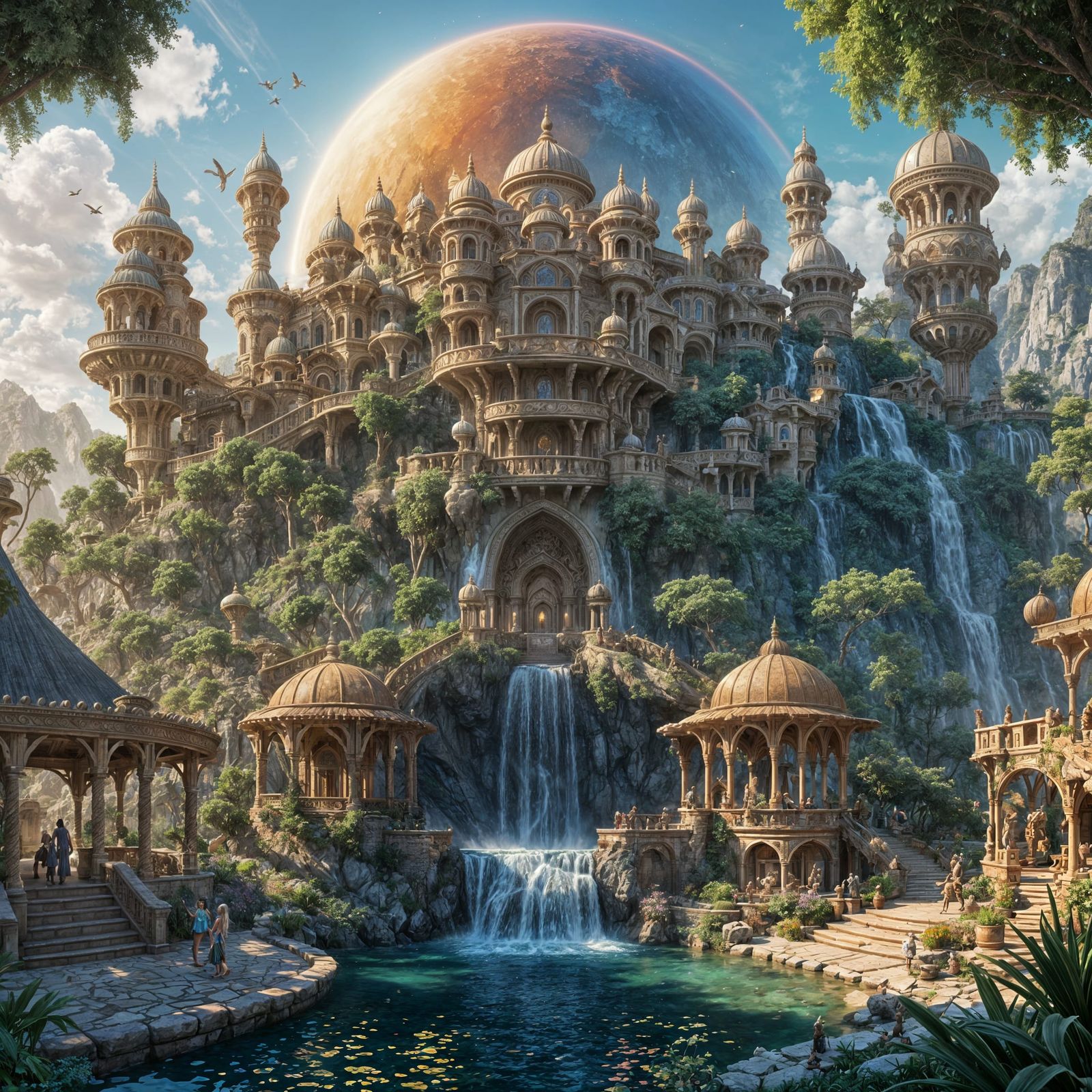 Breathtaking South Asian Villa Village in Fantasy Style