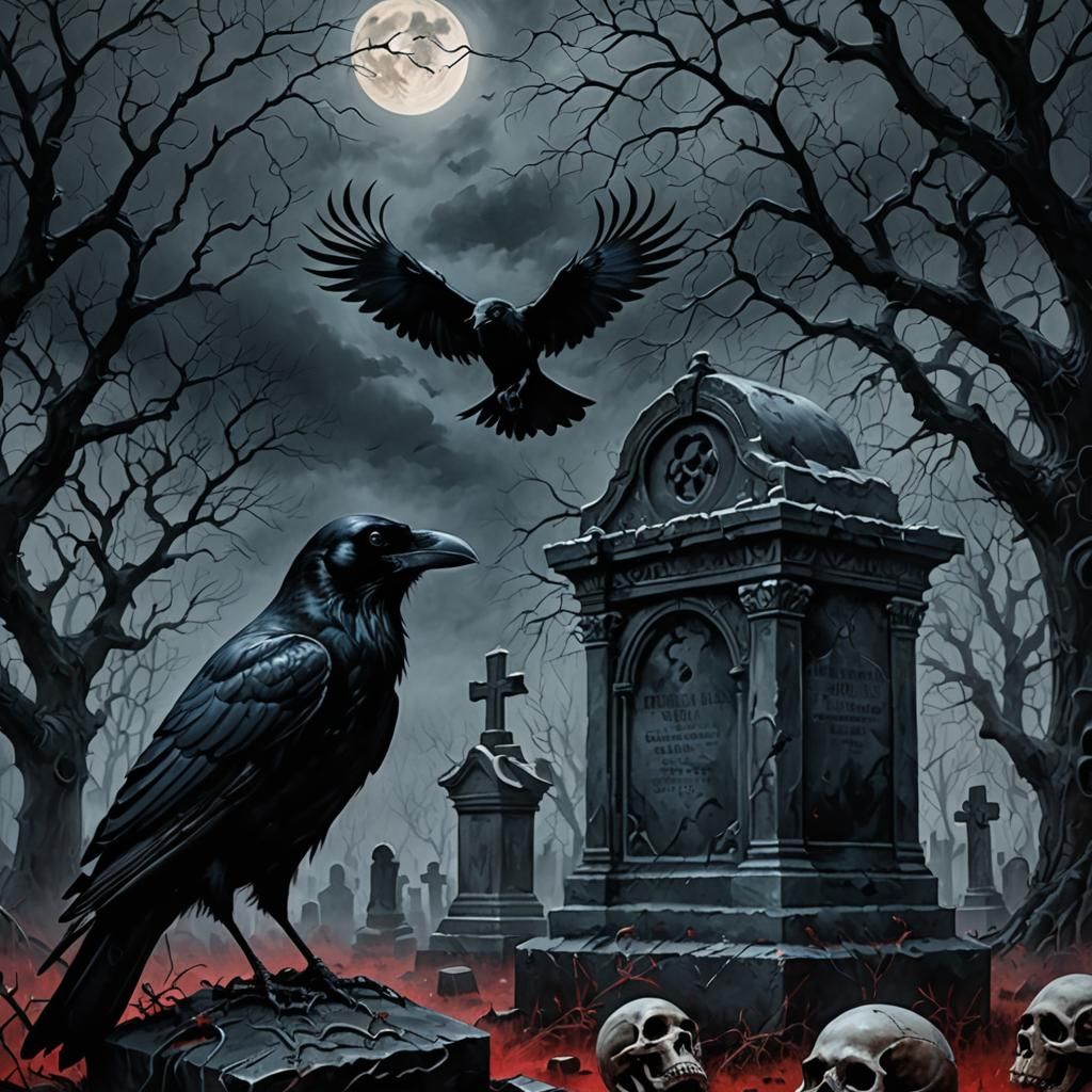 Raven as Rouge in Eerie Graveyard: Dark Surrealism