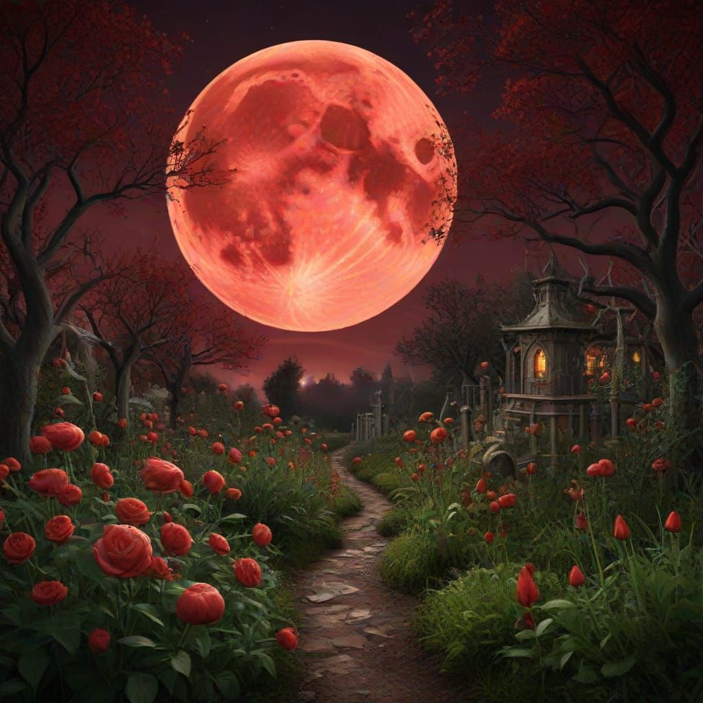 Poisonous Magical Garden Under Blood Moon