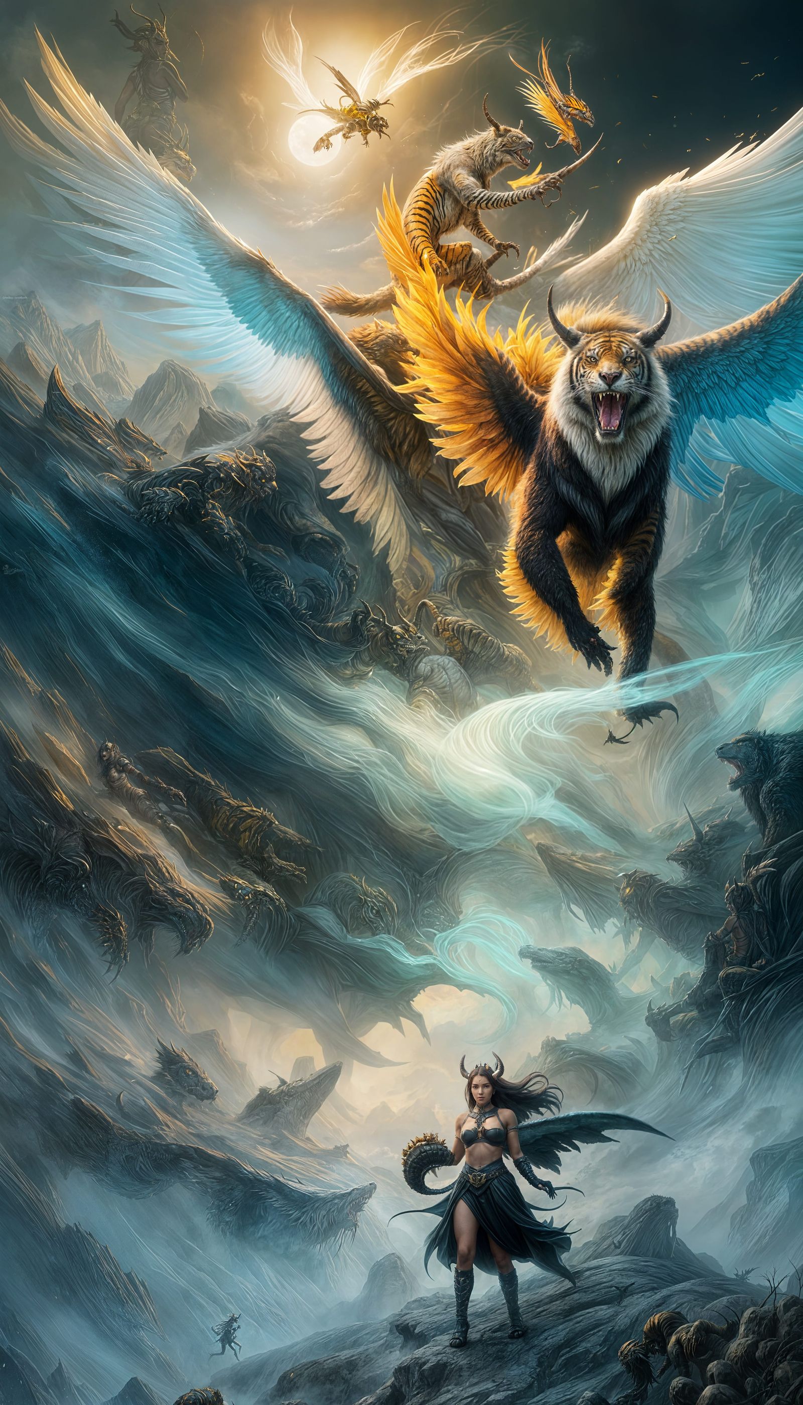 Hybrid Chimera Girl with Animalistic Features