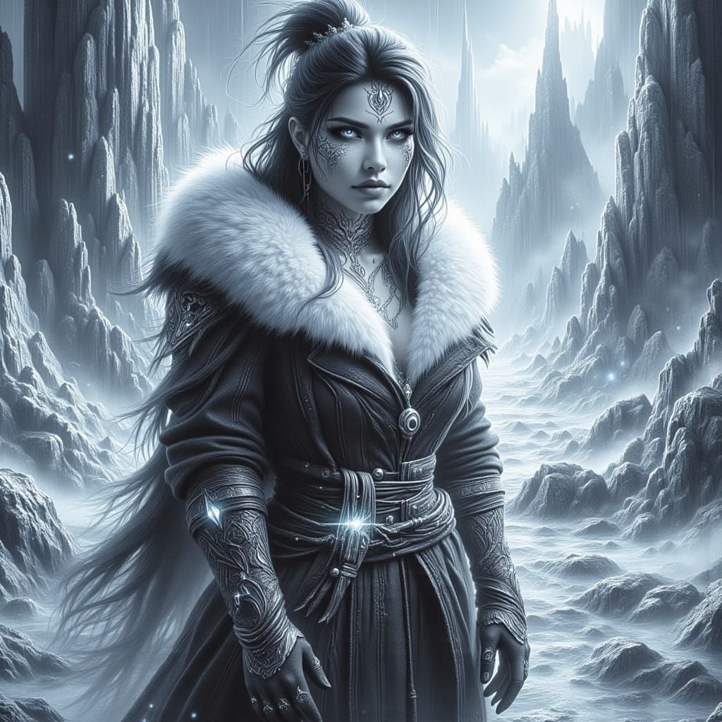 Commander Frostgate: Dark Fantasy Pencil Sketch