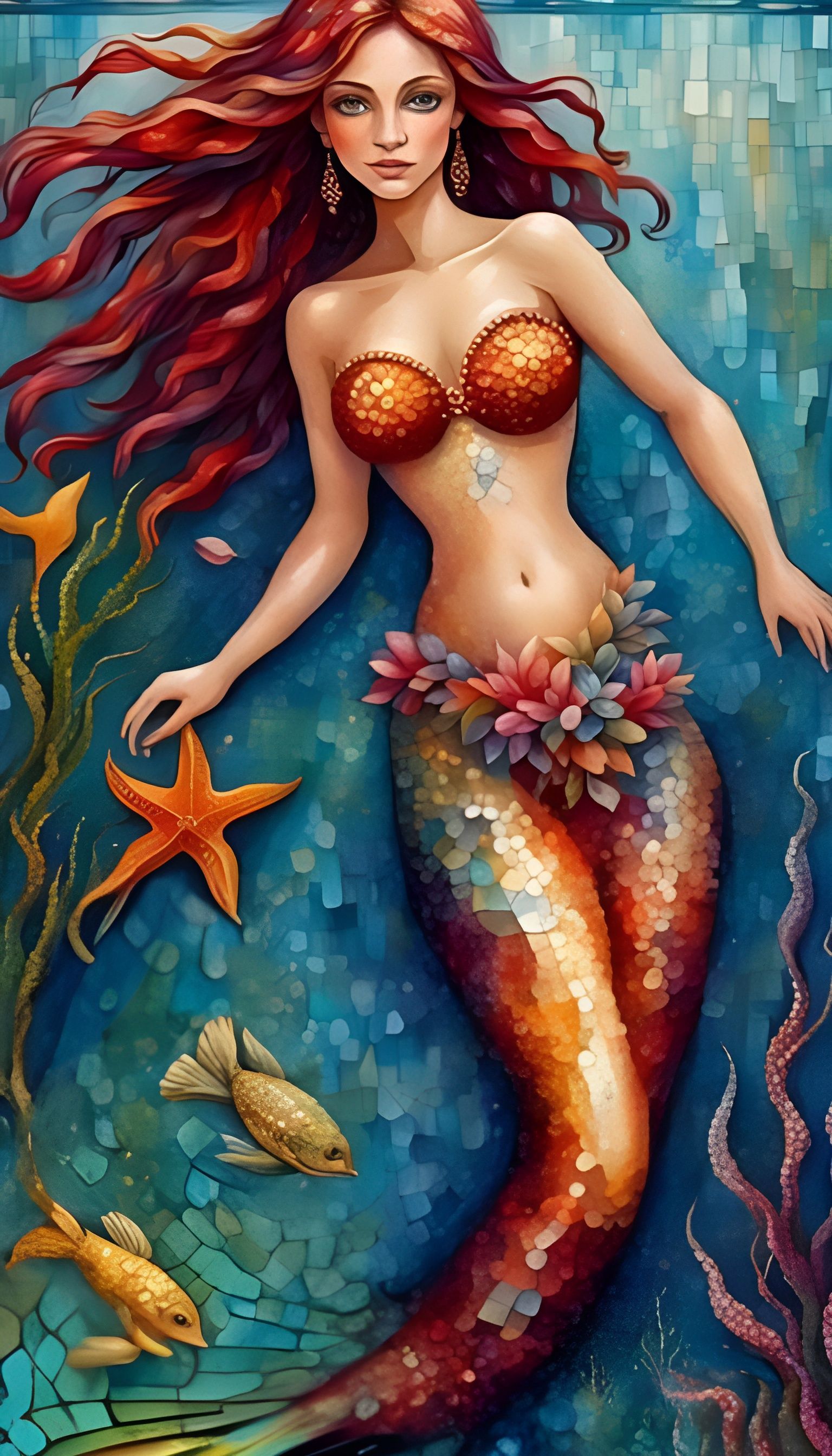 Mermaid in Magic Garden, Roman Artistic Technique