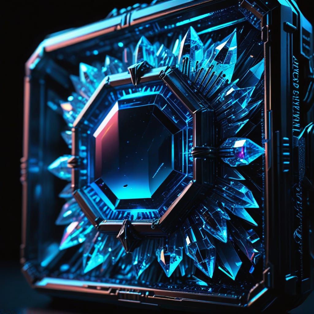 Neon Crystal Jewelry in Cyberpunk Style