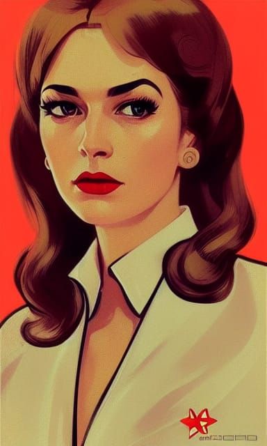 1960s Soviet Spy in Art Nouveau Style