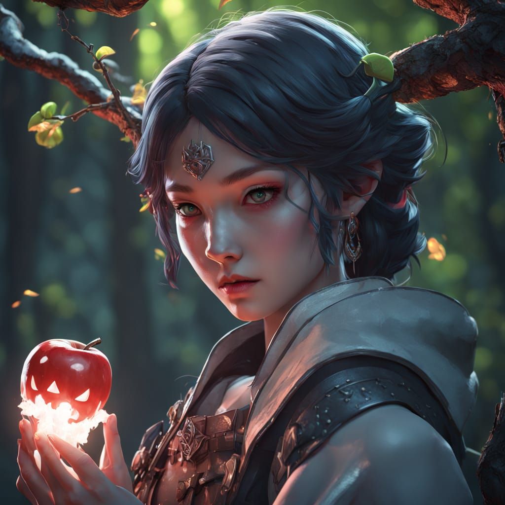 Snow White: Fierce K-Pop Demon Hunter in Anime Style