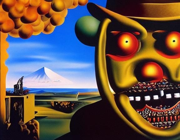 five nights at freddy's surrealism Salvador Dali matte backg...